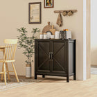 HOMCOM 31.5" L Farmhouse Kitchen Storage Cabinet - Black-Adjustable shelf to fit items of diverse sizes