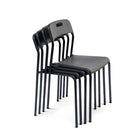 CB Office Tactic Multi-Purpose Armless Stacking Chairs - Black - 4 Pack-Multi-Purpose Armless Stacking Chairs