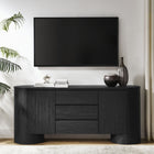 Modway Duval 71" Rounded Sideboard Storage Cabinet - Black-Full-Glide Drawers