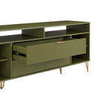 Manhattan Comfort DUMBO 62.99" Modern TV Stand - Olive Green-Features 2 Media Holes for Media and Wire Management