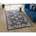 Modway Kazia Distressed Floral Lattice Area Rug - 5 ft W x 8 ft L - Dark Grey/Ivory-Tight Low Pile Weave