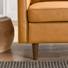 Modway Impart Genuine Leather Armchair - Tan-Rubberwood Legs