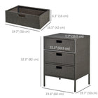 Outsunny 32" Poolside Rattan Wicker Patio Organizer Storage Cabinet with 3 Large Drawers-The powder-coated steel frame is rust-resistant and intended for long-lasting outdoor use