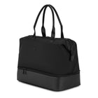 SwissGear Weekender Tote Bag - 15" x 19" - Black-Crafted from Faux Leather & 900D Polyester Fabric