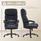 HOMCOM Big and Tall Executive Chair for Home - 450 lbs Capacity - Black-It has an adjustable seat height with a secure class-3 gas lift