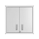 Manhattan Comfort Fortress Modern Garage Cabinet - 30" W x 30.3" H - White-Floating Diamond Shape Textured Wall Garage Cabinet