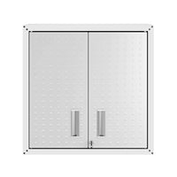 Manhattan Comfort Fortress Modern Garage Cabinet - 30" W x 30.3" H - White-Floating Diamond Shape Textured Wall Garage Cabinet