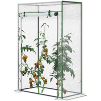 Outsunny 40"L x 20"W x 59"H Walk-in Garden Greenhouse with Steel Frame and Roll up Door- Tall and narrow design is perfect for limited outdoor spaces
 