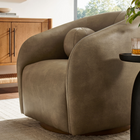 Modway Holland Swivel Vegan Leather Armchair - Mushroom-Wood Frame Swivel Base