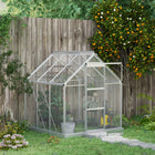 Outsunny 6' x 6' Polycarbonate Greenhouse- Consists of 4mm twin-wall polycarbonate sheets and a powder-coated aluminium alloy frame
 