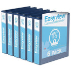Davis Group Easyview Premium Binder - Round Ring - Customizable - 1.5" - Royal Blue - 6 Pack-3 Ring Binder