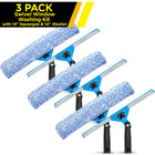 Gritt Commercial Swivel Window Washing Kit - 14" Squeegee - 14" Washer - 3 Pack-Handle swivels 180° to reach tight corners, edges and sills