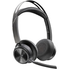 HP Poly Voyager Focus 2 Microsoft Teams Certified USB-C-C Headset with USB-C/A Adapter and Charging Stand-Stay focused while on calls or listening to music/media with stereo sound.