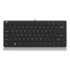 Adesso 510HB Mini USB Keyboard with Built-In USB Hub - Black-Ergonomic layout for comfortable typing