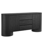 Modway Duval 71" Rounded Sideboard Storage Cabinet - Black-Versatile Storage Cabinet