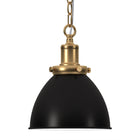 Hudson&Canal Elodie 8" Wide Pendant with Metal Shade - Blackened Bronze/Brass/Blackened Bronze-Paired with a blackened bronze dome metal shade