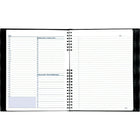 Blueline Undated NotePro Daily Organizer, 11" x 8-1/2", Black, Bilingual-Lizard-like hard cover folds back and lay perfectly flat for a sturdy writing surface when open
