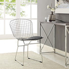 Nicer Furniture Bertoia Style Wire Side Chair - Black-Stainless Steel