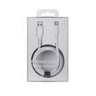 Basic Tech 6 foot Lightning Braided Cable - White-Includes organization strap