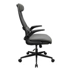 COUGAR Stryder Office Chair with Lumbar Support & Flip-Up Armrests - Grey-Contoured Lumbar Zone: Subtly integrated into the backrest, the ergonomic lumbar support encourages upright posture and reduces lower back strain during extended use