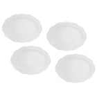 Casa Domani Florence Rim Oval Plate - 23 x 17cm - White - 4 Pack-Made of Porcelain featuring a delicate embossed pattern on scalloped profile.