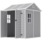 Outsunny 6' x 6' Outdoor Storage Shed-Transparent window allows natural light inside
