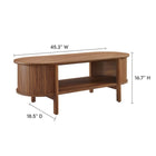 Modway Cadence Coffee Table - Walnut-Rubberwood, Particleboard, MDF Construction