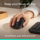 Logitech Signature Comfort Plus M850 L Wireless Mouse - Black-Simple connections: Connect this multi-device mouse with Bluetooth pairing, then swap up to 3 devices instantly with Easy-Switch—just a tap, no dongle needed, perfect for multitasking