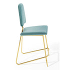 Modway Ponder Performance Velvet Counter Stool - Sea Blue-Vintage Glamour Style
