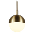Hudson&Canal Orb 10" Wide Large Pendant with Glass Shade - Brass/White Milk-Includes an adjustable 8 ft. cord