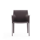 Manhattan Comfort Paris 21.65" Modern Leatherette Upholstered Dining Armchair - Grey-100% Tailored Upholstery from Top to Bottom. Legs Included