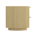 Manhattan Comfort Olivia 26.5" Modern Nightstand 2-Piece Set - Natural Oak/Black-Perfect for Bedside Storage, Lamps or Display Items