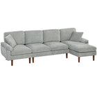 HOMCOM Changeable Sectional Sofa with Chaise Lounge - Grey-Space-saving L-shaped design fits the corner of the living room, bedroom, home office, etc