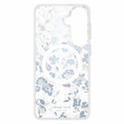 Kate Spade Protective Cell Phone Case with Magnets for Galaxy S26+ - Flowerbed Blue-Luxe silver and crystal embellishments