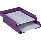 JAM Paper Stackable Paper Organizer Tray - Purple-Letter Size Tray: 9.75 Inches Wide x 12.5 Inches Long x 2 Inches Tall