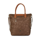 Karla Hanson Millie Women's Rose Print Foldable Shopping Bag - Brown-Brown, vegan faux leather, nylon