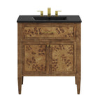 Modway Elysian 30" Wood Bathroom Vanity - Black/Brown-Assembly Required