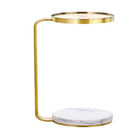 Plata Import James 8"W Round Side Table - Gold Base Marble-Metal, finished in brushed gold for a luxurious look