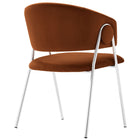 Modway Nella Upholstered Performance Velvet Dining Chair - Rust/Silver - 2 Pack-8