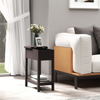 HOMCOM Flip Top End Table - dark coffee-Fits living room, bedroom, office, study room, dorm, reception using 