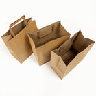 Reliabag Paper Bags - Flat Handles - 8.5" W x 4.5" D x 10.25" H - Kraft - 100 Pack-Carrying weight 8 lbs