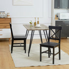 HOMCOM Farmhouse Wood Dining Chairs with Cross Back - Black - Set of 2-Special cross back to help provide support