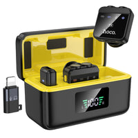 HOCO Wireless Microphones for Type C Adapter and Charging Case-Magnetic design allows easy attachment and secure placement during recording