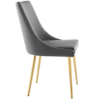 Modway Viscount Modern Accent Performance Velvet Dining Chair - Grey-Gold Stainless Steel Legs