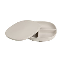 b.box Silicone Plate + Lid - Latte-Made from baby-safe platinum silicone