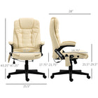 HOMCOM Faux Leather Executive Heated Massage Office Chair - Beige-Great flexibility with the adjustable seat height, 360 degree swivel base