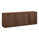 Hudson&Canal Vance Rectangular TV Stand for TV's up to 78" - Satin Walnut-A timeless design accommodates TVs up to 75" for your entertaining space