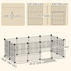PawHut 16" H 12-Panel Small Animal Cage with Door-Dense grid design prevents small animals like guinea pigs or rabbits from escaping 