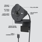 Logitech Brio 300 Full HD Webcam with Privacy Shutter & Noise Reduction Mic - Graphite-Logi Tune: Enjoy the free app to customize your video experiences such as adjusting color and image quality