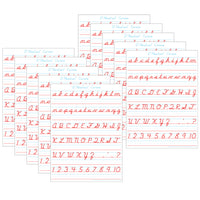 Ashley Productions Smart Poly PosterMat Pals Space Savers - 13" x 9-1/2" - D'Nealian Cursive - 10 Pack-It's a poster, it's a placemat, it's both! Great smaller size for easy use in the classroom, home, office, or on the go!